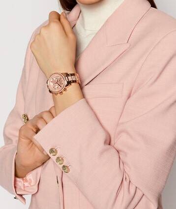  Shop Authentic Michael Kors Ritz Chronograph Rose Gold Dial Rose Gold Steel Strap Watch For Women - MK6485 - Luxxuri