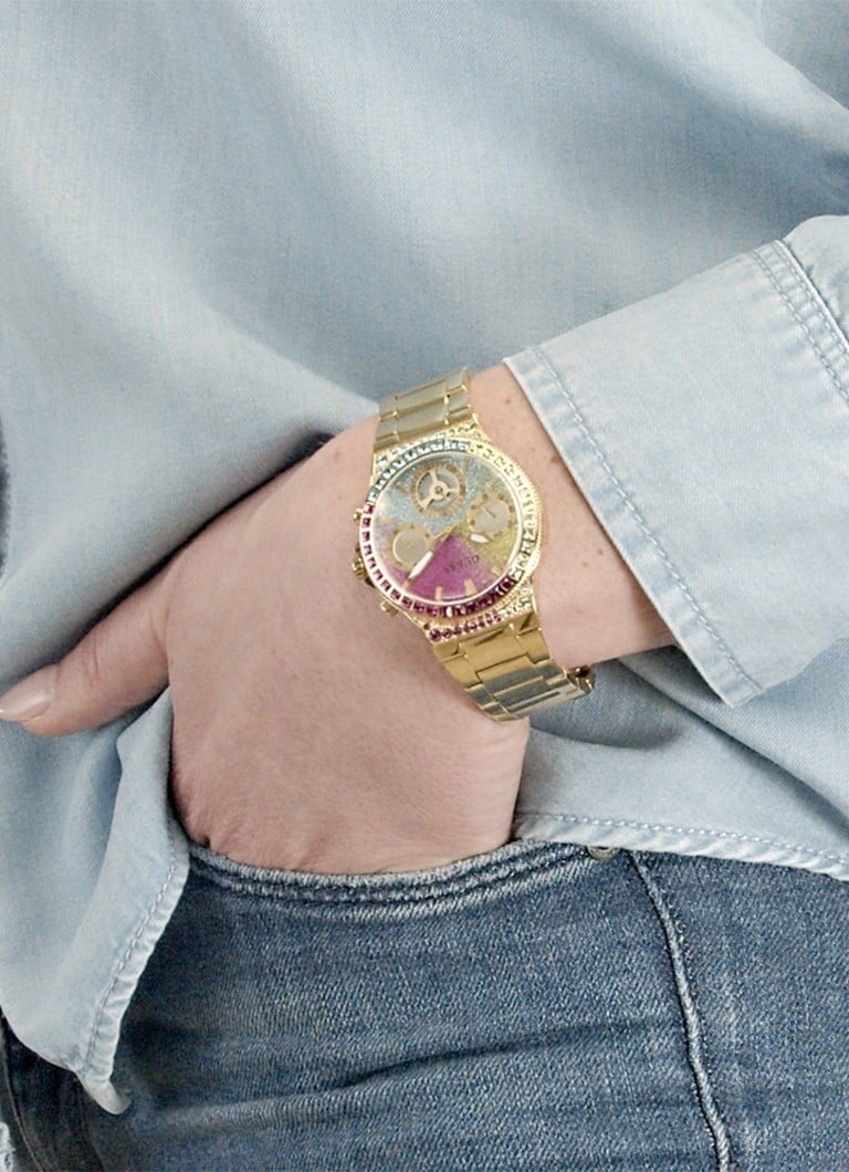  Shop Authentic Guess Sugarrush Quartz Multicolor Dial Gold Steel Strap Watch For Women - GW0258L1 - Luxxuri