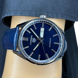  Shop Authentic Tag Heuer Carrera Day Date Blue Dial Blue Leather Strap Watch for Men - WBN2012.FC6502 - Luxxuri