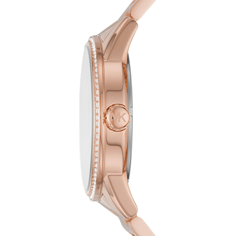  Shop Authentic Michael Kors Ritz Analog Crystals Silver Dial Rose Gold Steel Strap Watch for Women - MK6863 - Luxxuri