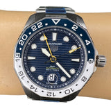  Shop Authentic Tag Heuer Aquaracer Professional 300 GMT Automatic Blue Dial Silver Steel Strap Watch for Men - WBP2010.BA0632 - Luxxuri