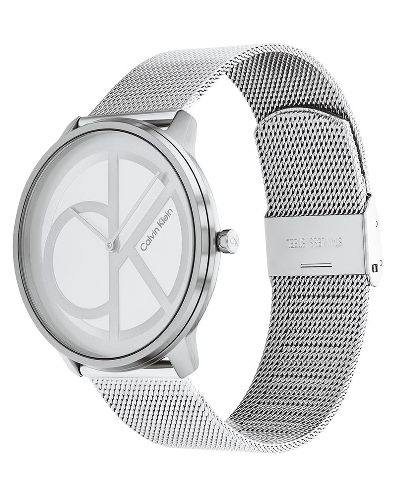  Shop Authentic Calvin Klein Minimal White Dial Silver Mesh Bracelet Watch for Men - K3M5115X - Luxxuri