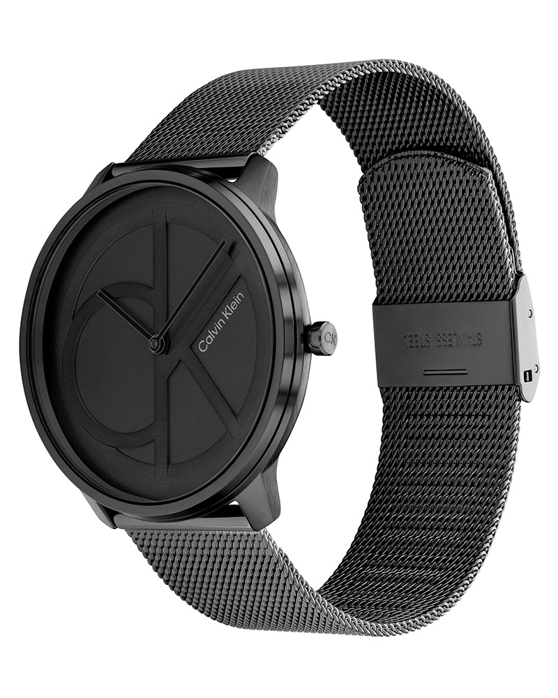  Shop Authentic Calvin Klein Minimal Black Dial Black Mesh Bracelet Watch for Men - K3M214X1 - Luxxuri