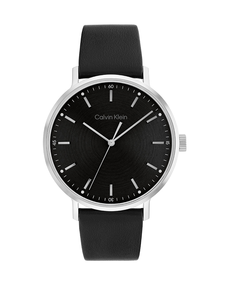  Shop Authentic Calvin Klein High Noon Quartz Black Dial Black Leather Strap Watch for Men - K8M211C1 - Luxxuri
