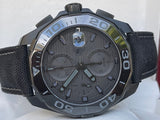  Shop Authentic Tag Heuer Aquaracer Automatic Chronograph Special Edition Titanium Grey Dial Black Leather Strap Watch for Men - CAY218B.FC6370 - Luxxuri