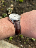  Shop Authentic Tag Heuer Carrera Day Date Silver Dial Brown Leather Strap Watch for Men - WBN2011.FC6484 - Luxxuri