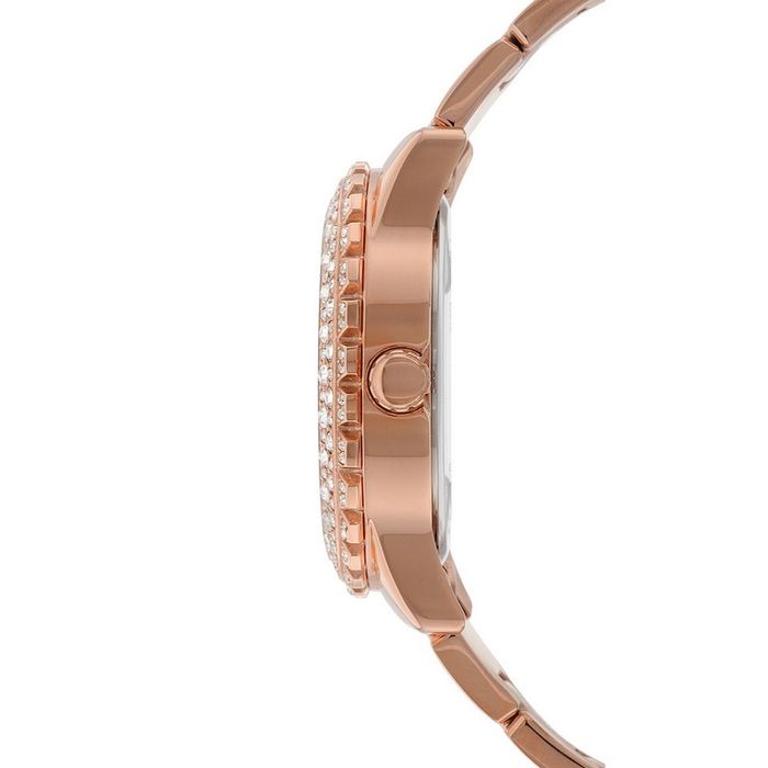  Shop Authentic Guess Dazzler Diamonds Silver Dial Rose Gold Steel Strap Watch for Women - W0335L3 - Luxxuri