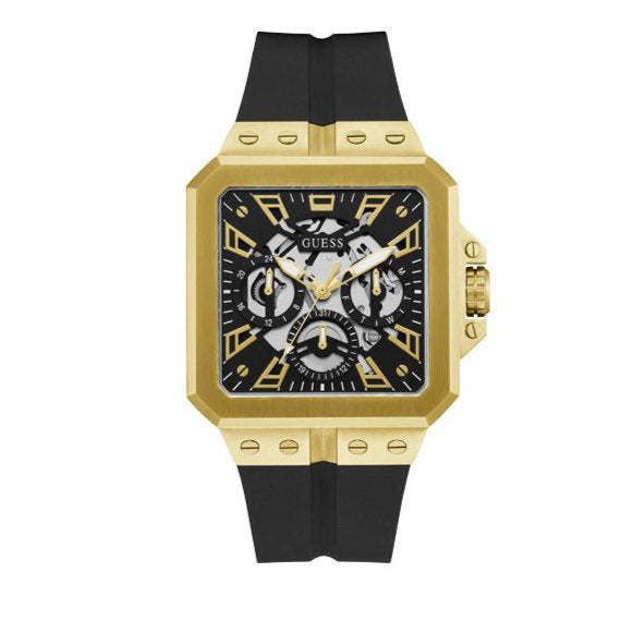  Shop Authentic Guess Leo Multifunction Black Dial Black Silicone Strap Watch For Men - GW0637G2 - Luxxuri