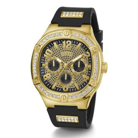  Shop Authentic Guess Duke Crystals Black Dial Black Silicone Strap Watch For Men - GW0641G2 - Luxxuri