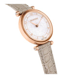  Shop Authentic Swarovski Crystalline Wonder Silver Dial Beige Leather Strap Watch for Women - 5656899 - Luxxuri