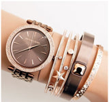  Shop Authentic Michael Kors Darci Quartz Brown Dial Brown Steel Strap Watch For Women - MK3416 - Luxxuri