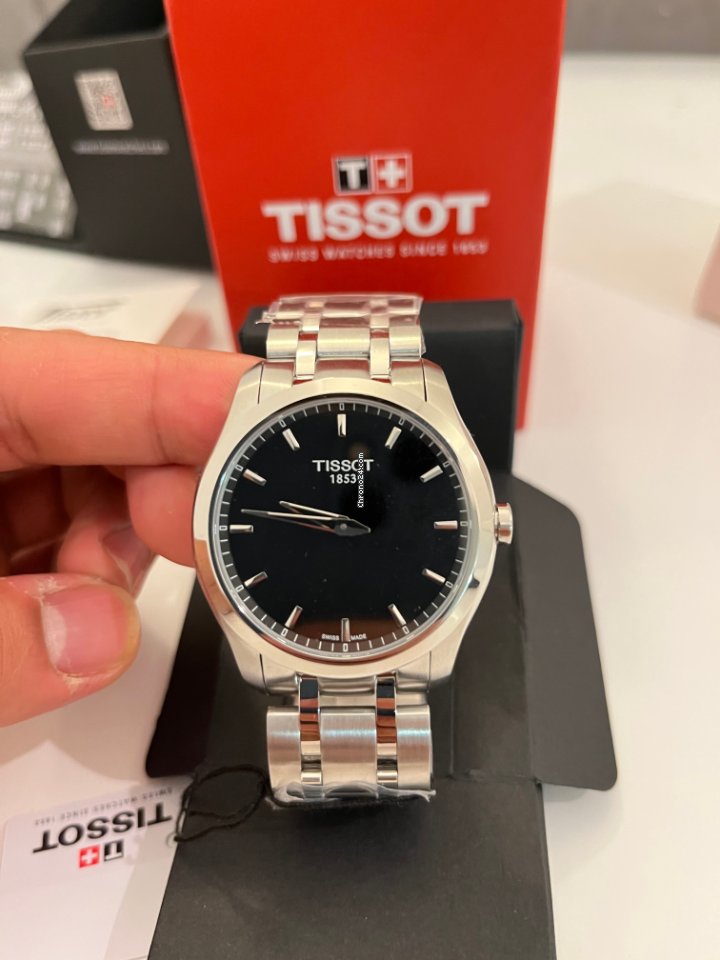  Shop Authentic Tissot T Trend Couturier Chronograph Black Dial Silver Steel Strap Watch For Men - T035.410.11.051.00 - Luxxuri