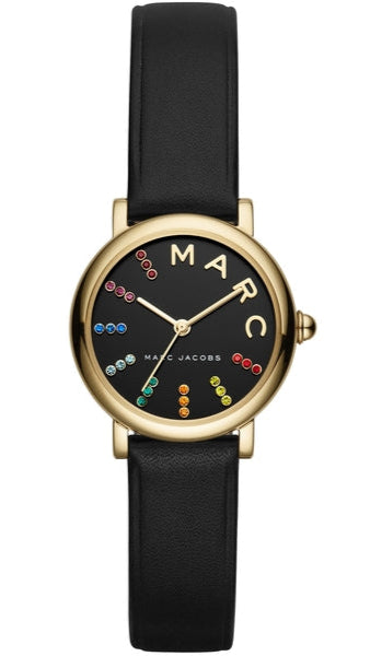  Shop Authentic Marc Jacobs Roxy Black Dial Black Leather Strap Watch for Women - MJ1592 - Luxxuri
