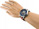  Shop Authentic Fossil Townsman Automatic Skeleton Blue Dial Brown Leather Strap Watch for Men - ME3154 - Luxxuri