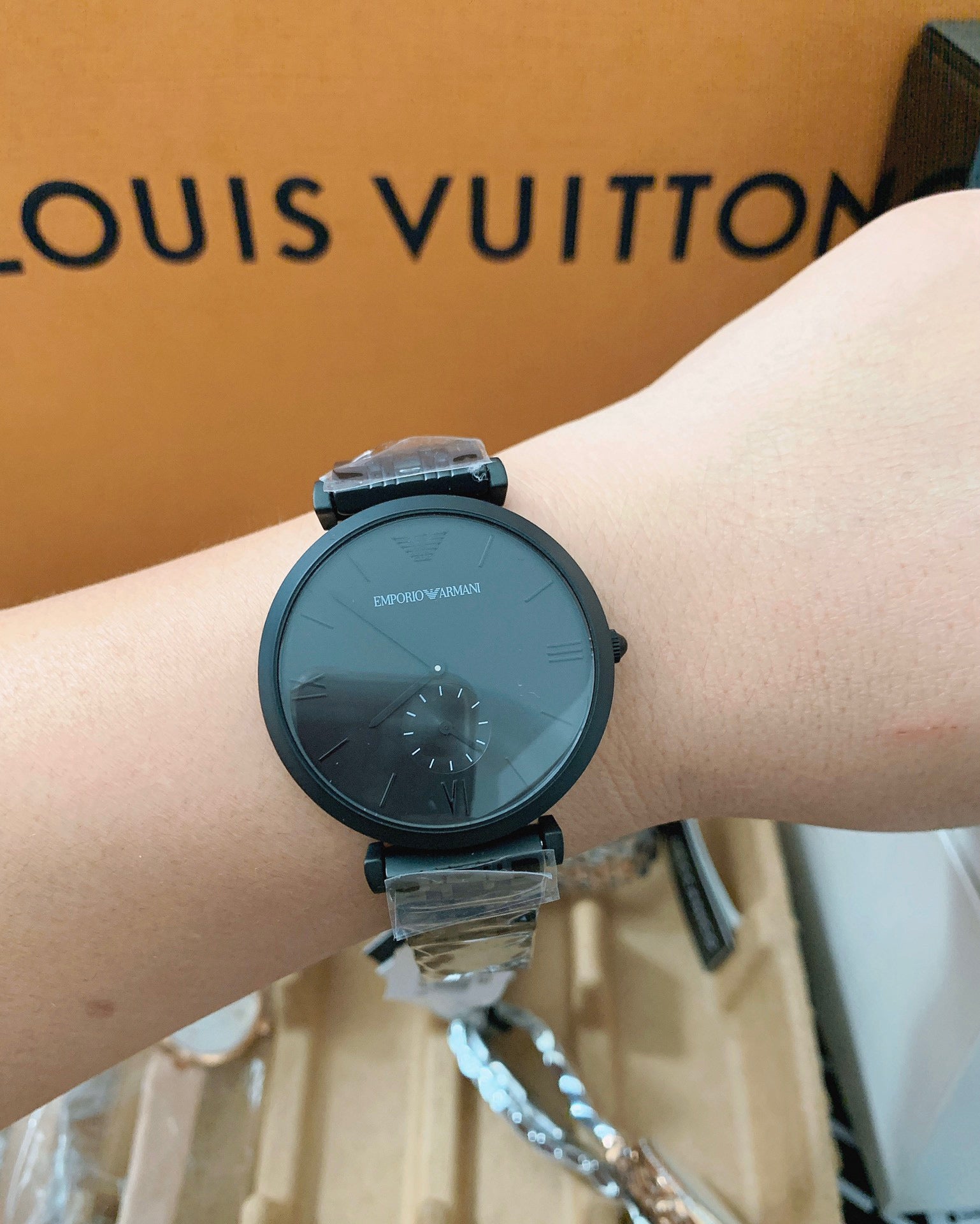  Shop Authentic Emporio Armani Gianni T Bar Analog Black Dial Black Steel Strap Watch For Men - AR11299 - Luxxuri