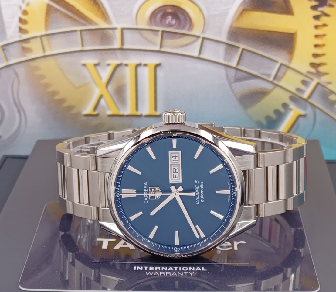  Shop Authentic Tag Heuer Carrera Automatic Blue Dial Silver Steel Strap Watch for Men - WAR201E.BA0723 - Luxxuri