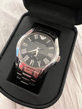  Shop Authentic Emporio Armani Valente Black Dial Silver Steel Strap Watch For Men - AR0680 - Luxxuri