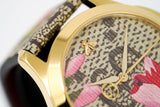  Shop Authentic Gucci G Timeless Floral Brown Dial Brown Leather Strap Watch For Women - YA1264038 - Luxxuri