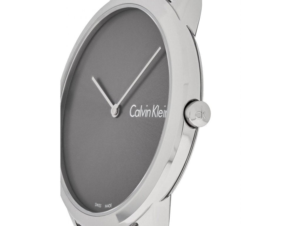  Shop Authentic Calvin Klein Minimal Grey Dial Silver Mesh Bracelet Watch for Men - K3M211Y3 - Luxxuri