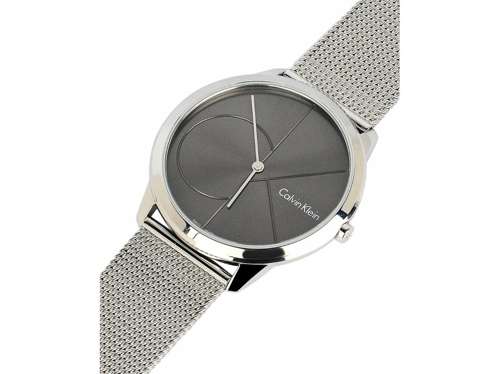  Shop Authentic Calvin Klein Minimal Black Dial Silver Mesh Bracelet Watch for Men - K3M21123 - Luxxuri