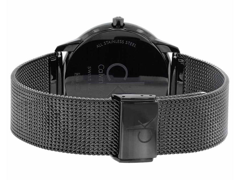  Shop Authentic Calvin Klein Minimal Black Dial Black Mesh Bracelet Watch for Men - K3M214X1 - Luxxuri