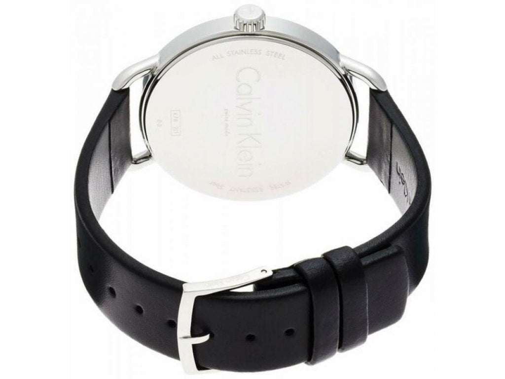  Shop Authentic Calvin Klein High Noon Quartz White Dial Black Leather Strap Watch for Men - K8M211C6 - Luxxuri