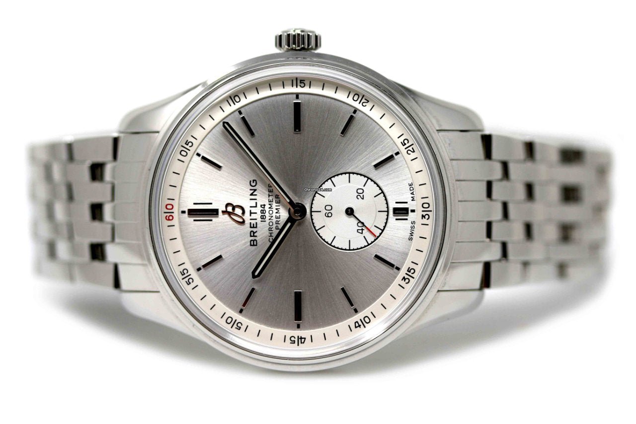  Shop Authentic Breitling Premier Automatic 40mm Stainless Steel Silver Dial Mens Watch - A37340351G1A1 - Luxxuri