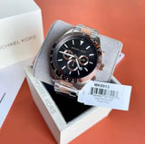  Shop Authentic Michael Kors Layton Chronograph Black Dial Two Tone Steel Strap Watch For Men - MK8913 - Luxxuri