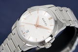  Shop Authentic Gucci G Timeless Silver Dial Silver Steel Strap Watch For Women - YA126523 - Luxxuri