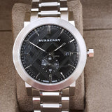  Shop Authentic Burberry The City Black Dial Silver Steel Strap Watch for Men - BU9901 - Luxxuri