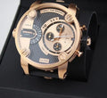  Shop Authentic Diesel Little Daddy Black & Gold Dial Black Leather StrapWatch For Men - DZ7282 - Luxxuri