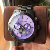  Shop Authentic Michael Kors Runway Chronograph Purple Dial Black Steel Strap Watch For Women - MK5954 - Luxxuri