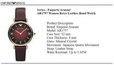 Shop Authentic Emporio Armani Gianni T Bar Burgundy Dial Burgundy Leather Strap Watch For Women - AR1757 - Luxxuri