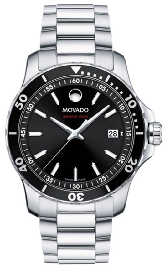  Shop Authentic Movado Series 800 Black Dial Silver Steel Strap Watch For Men - 2600135 - Luxxuri