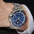  Shop Authentic Movado Series 800 Chronograph Blue Dial Silver Steel Strap Watch For Men - 2600141 - Luxxuri