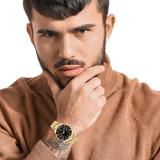  Shop Authentic Movado Series 800 Black Dial Gold Steel Strap Watch For Men - 2600145 - Luxxuri