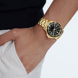 Shop Authentic Movado Series 800 Black Dial Gold Steel Strap Watch For Men - 2600145 - Luxxuri
