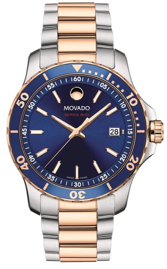  Shop Authentic Movado Series 800 Blue Dial Two Tone Steel Strap Watch for Men - 2600149 - Luxxuri