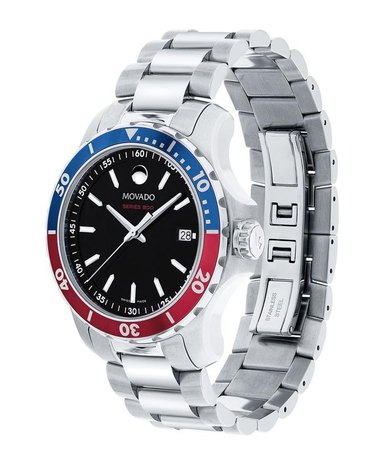  Shop Authentic Movado Series 800 Pepsi Black Dial Silver Steel Strap Watch for Men - 2600152 - Luxxuri