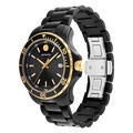 Movado Series 800 Black Dial Black Steel Strap Watch For Men - 2600161