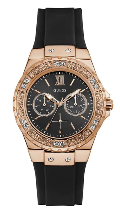  Shop Authentic Guess Fusion Multifunction Black Dial Black Rubber Strap Watch For Women - GW0519L4 - Luxxuri
