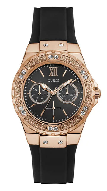  Shop Authentic Guess Fusion Multifunction Black Dial Black Rubber Strap Watch For Women - GW0519L4 - Luxxuri