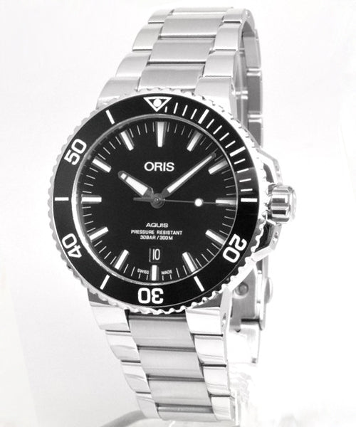  Shop Authentic Oris Aquis Date Black Dial Silver Steel Strap Watch for Men - 0173377304134-0782405PEB - Luxxuri