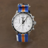  Shop Authentic Tissot Quickster Chronograph NBA New York Kicks White Dial Multicolored Nato Strap Watch For Men - T095.417.17.037.06 - Luxxuri
