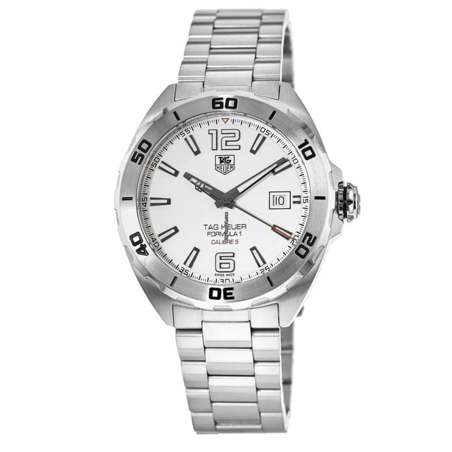 Shop Authentic Tag Heuer Formula 1 Calibre 5 Automatic White Dial Silver Steel Strap Watch for Men - WAZ2114.BA0875 - Luxxuri