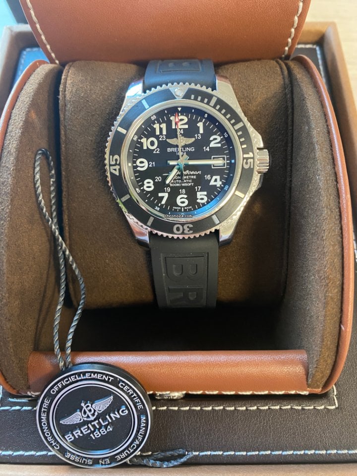  Shop Authentic Breitling Superocean Heritage II 42mm Automatic Mens Chronometer Watch - A17365C9 - Luxxuri