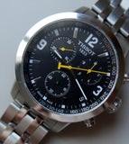  Shop Authentic Tissot PRC 200 Chronograph Black Dial Silver Steel Strap Watch For Men - T055.417.11.057.00 - Luxxuri