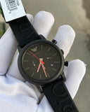  Shop Authentic Emporio Armani Luigi Chronograph Black Dial Black Rubber Strap Watch For Men - AR11024 - Luxxuri