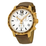  Shop Authentic Tissot Quickster Chronograph White Dial Brown Leather Strap Watch For Men - T095.417.36.037.02 - Luxxuri