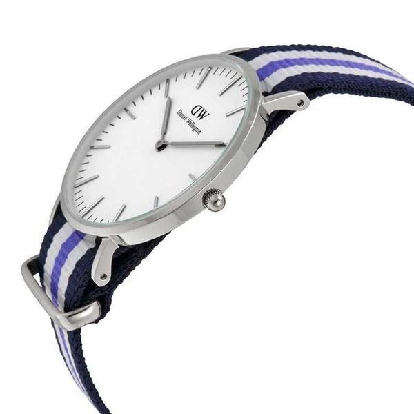  Shop Authentic Daniel Wellington Classic Trinity White Dial Three Tone Nylon Strap Watch For Women - 0609DW - Luxxuri